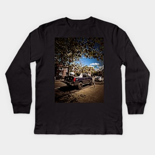 New York City Street Car Astoria Queens Kids Long Sleeve T-Shirt